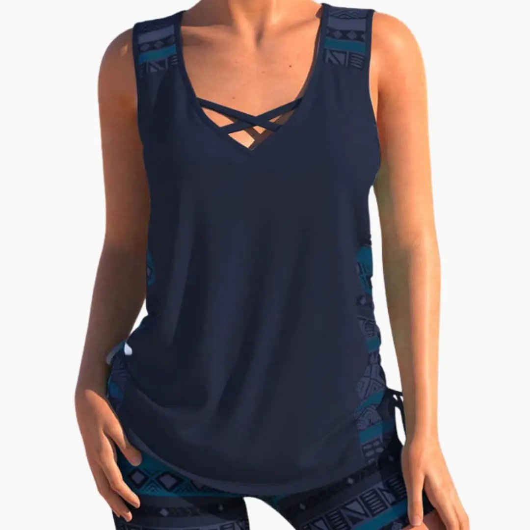 Women’s Geometric Print Tankini Set