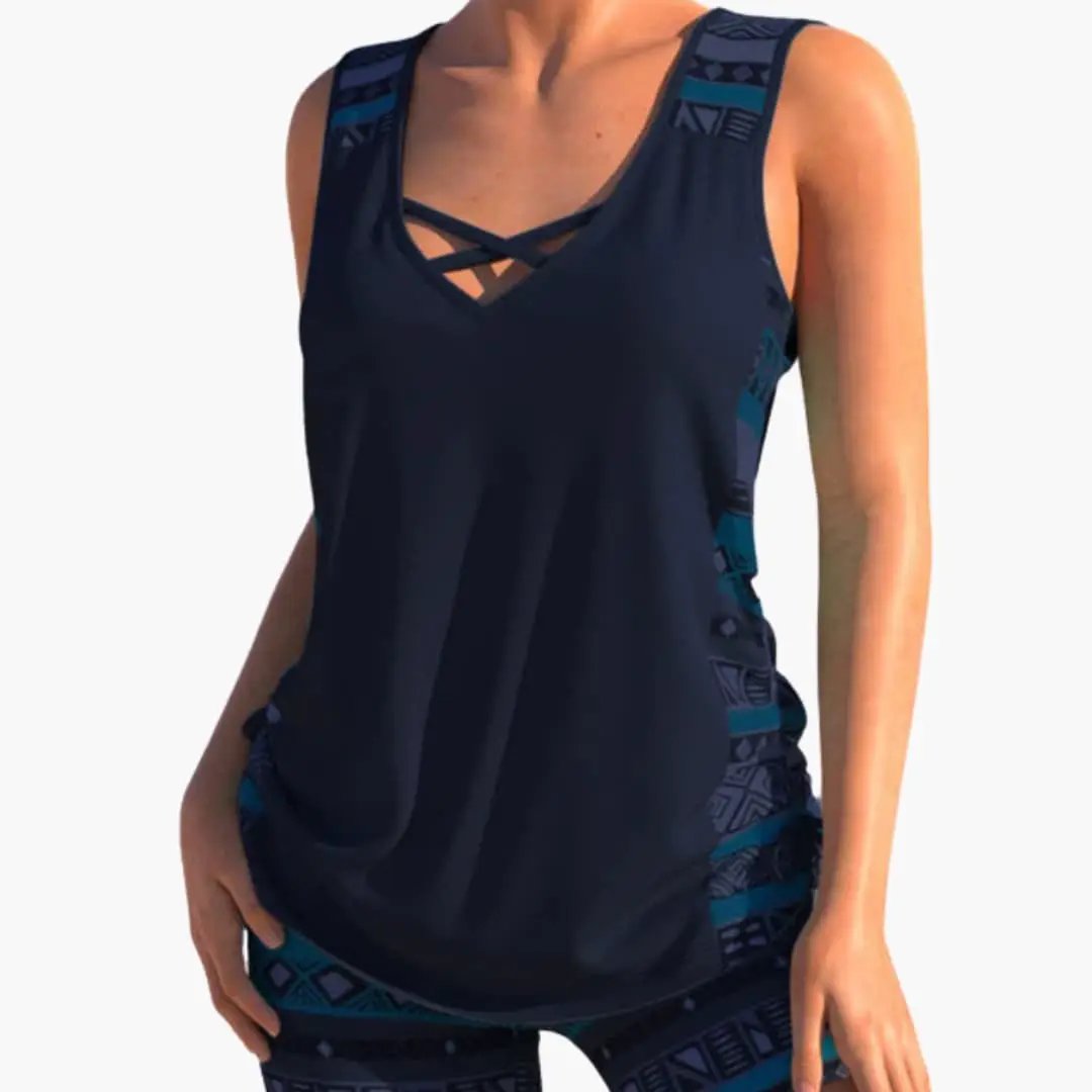 Women’s Geometric Print Tankini Set