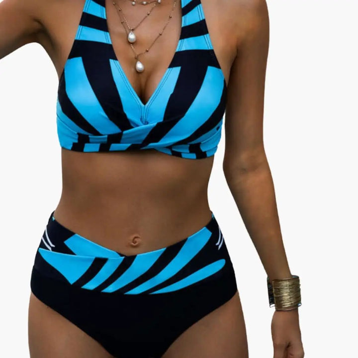Women’s Halter Bikini Set with Adjustable Tie Closures