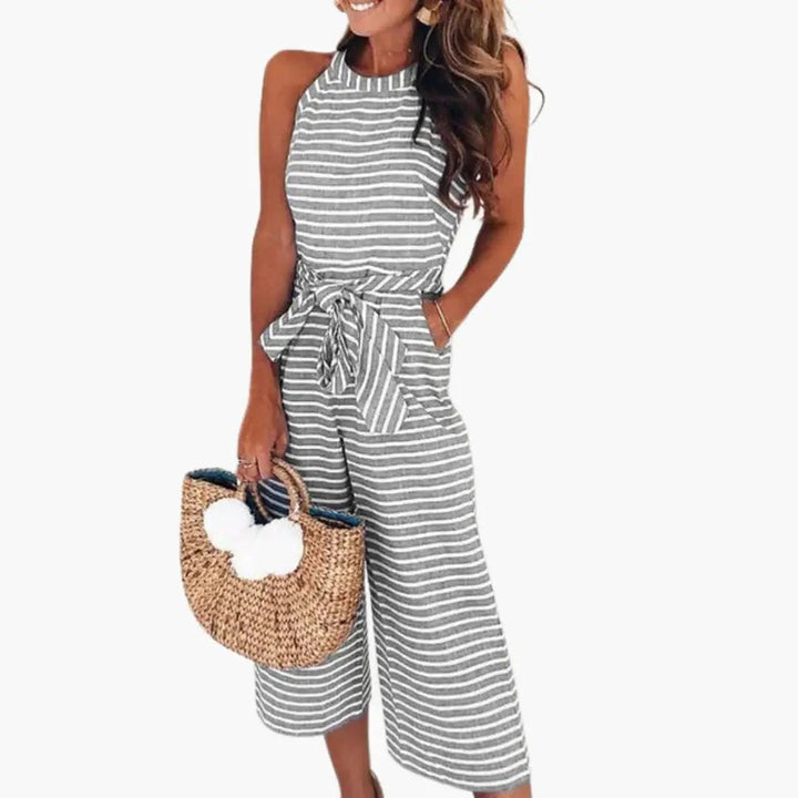 Women’s Halter Neck Jumpsuit with Waist Belt