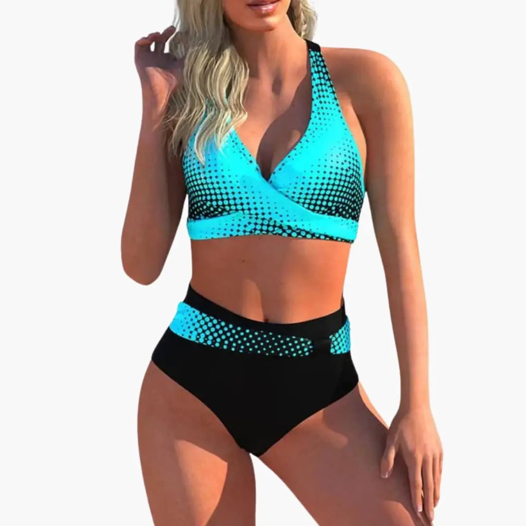 Women’s High-Waisted Cross Front Bikini Set