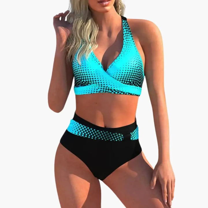 Women’s High-Waisted Cross Front Bikini Set