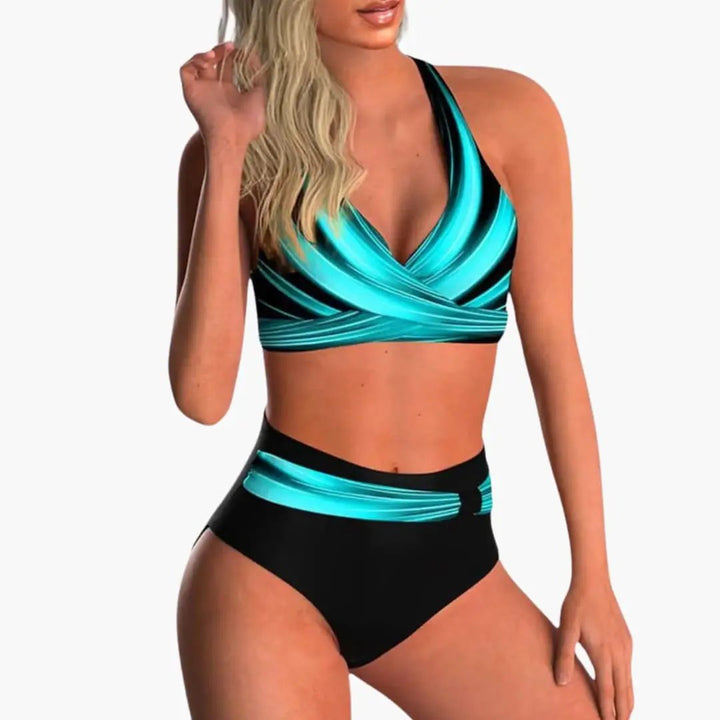 Women’s High-Waisted Cross Front Bikini Set