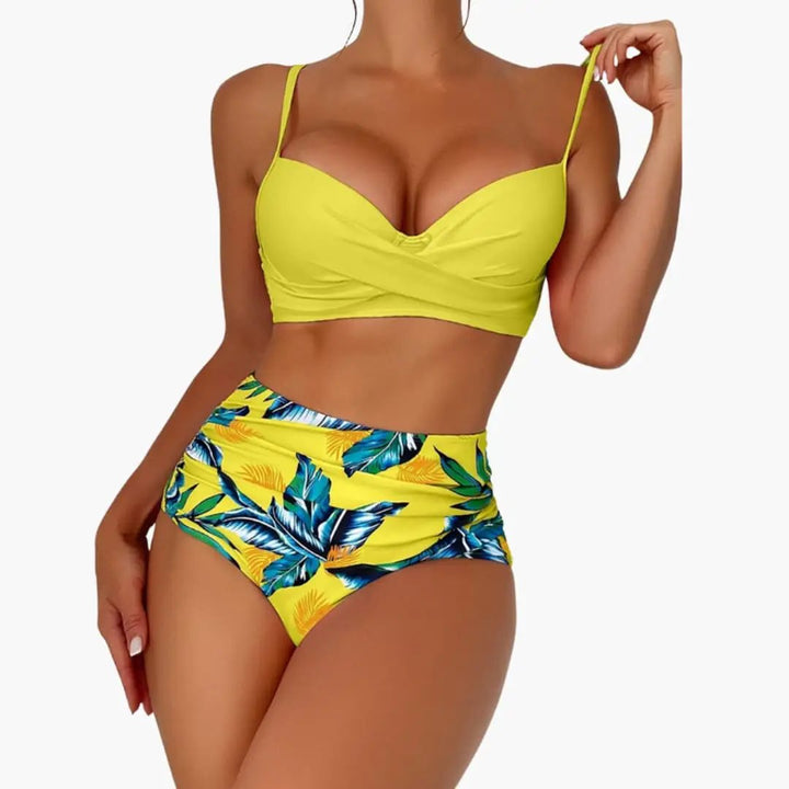Women’s High-Waisted Push-Up Bikini Set with Padded Top