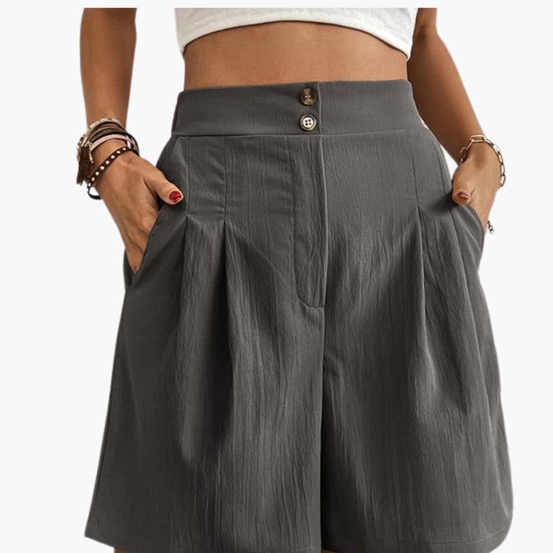 Women's High-Rise Wide-Leg Shorts with Side Pockets