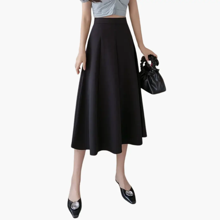 Women's High Waist A-Line Midi Skirt