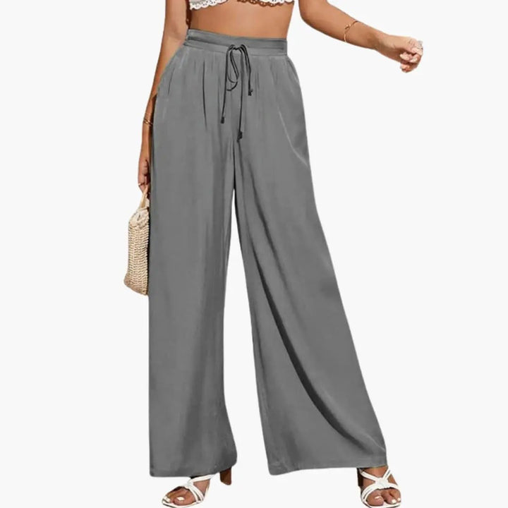 Women’s High Waist Pants with Wide Leg and Side Pockets
