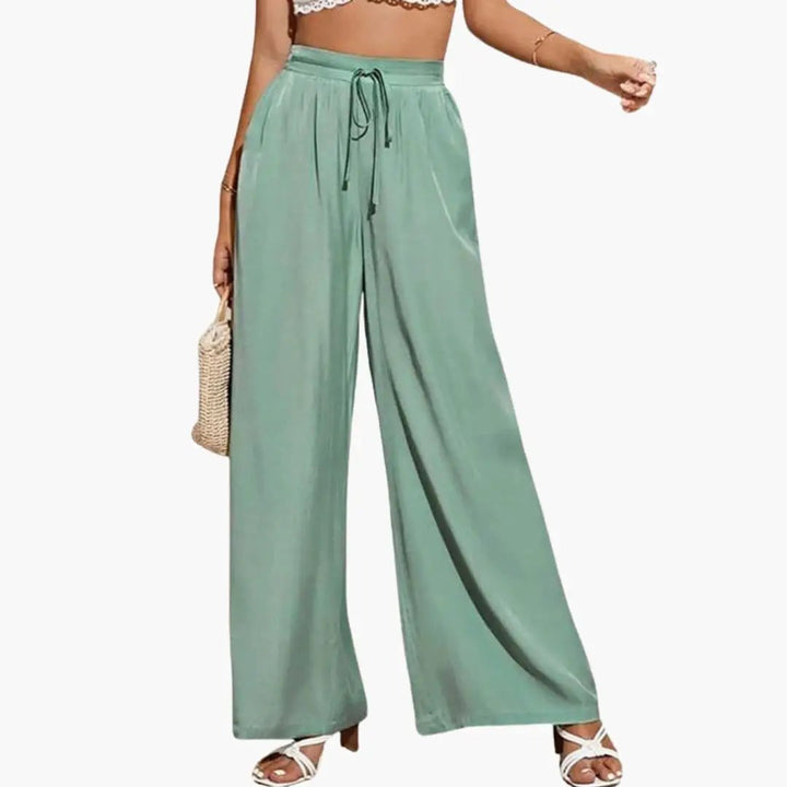 Women’s High Waist Pants with Wide Leg and Side Pockets