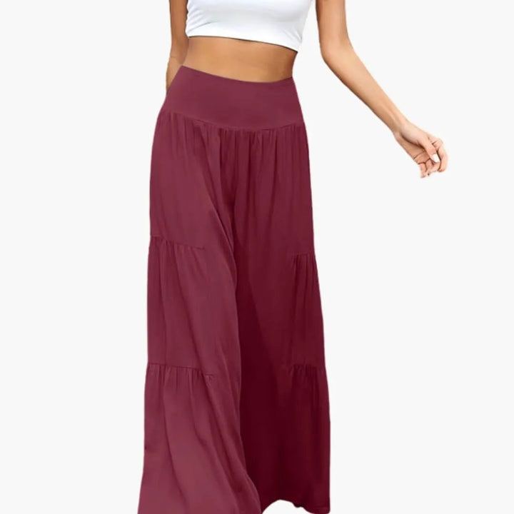 Women’s High Waist Pants with Pleats and Wide Leg