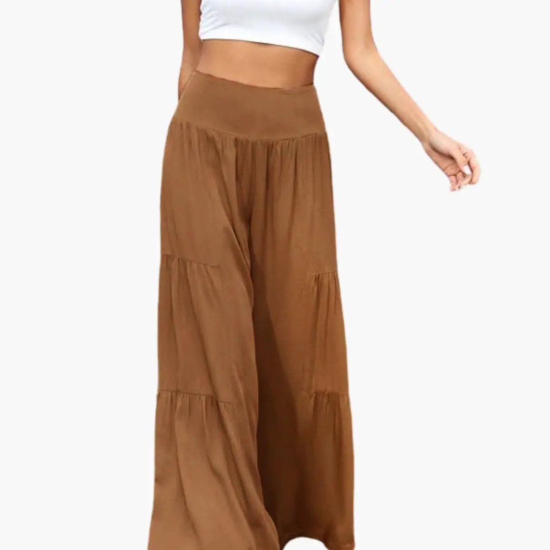 Women’s High Waist Pants with Pleats and Wide Leg