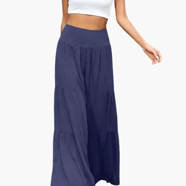 Women’s High Waist Pants with Pleats and Wide Leg