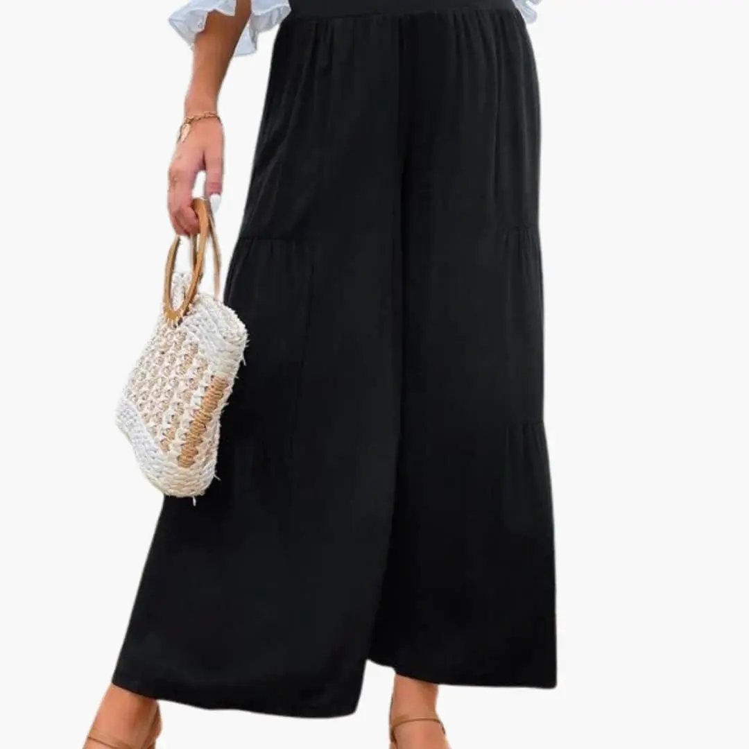 Women’s High Waist Pants with Pleats and Wide Leg