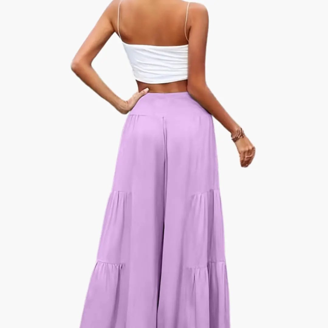 Women’s High Waist Pants with Pleats and Wide Leg