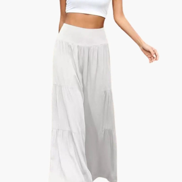 Women’s High Waist Pants with Pleats and Wide Leg