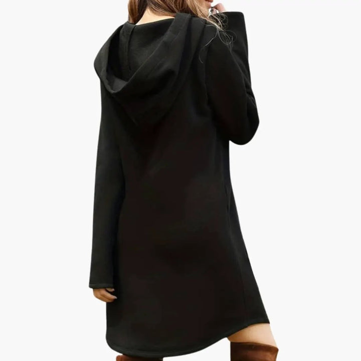 Women’s Hoodie Dress with Drawstring Hood and Kangaroo Pocket