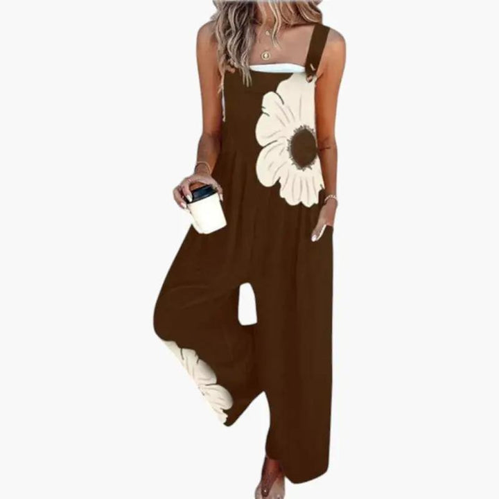 Women's Jumpsuit with Adjustable Straps and Wide Legs