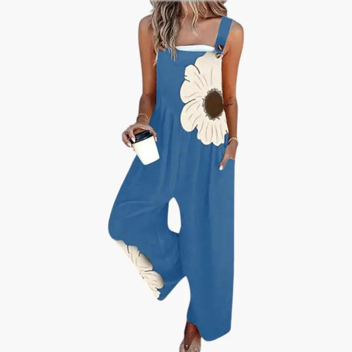 Women's Jumpsuit with Adjustable Straps and Wide Legs