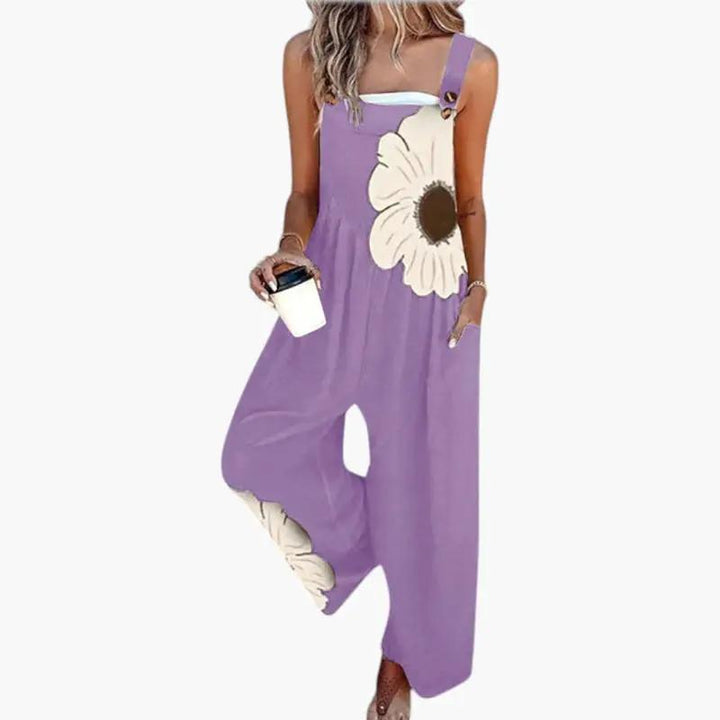 Women's Jumpsuit with Adjustable Straps and Wide Legs