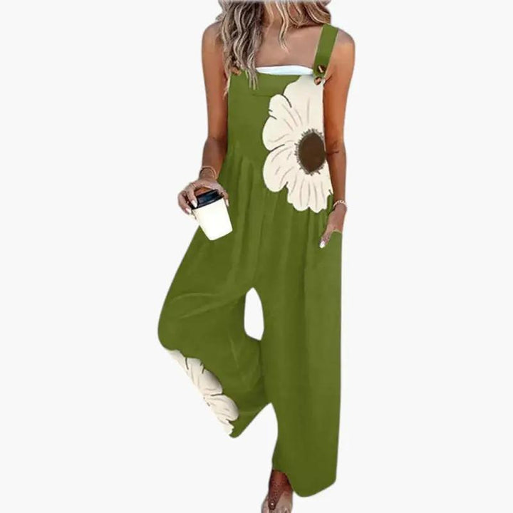 Women's Jumpsuit with Adjustable Straps and Wide Legs