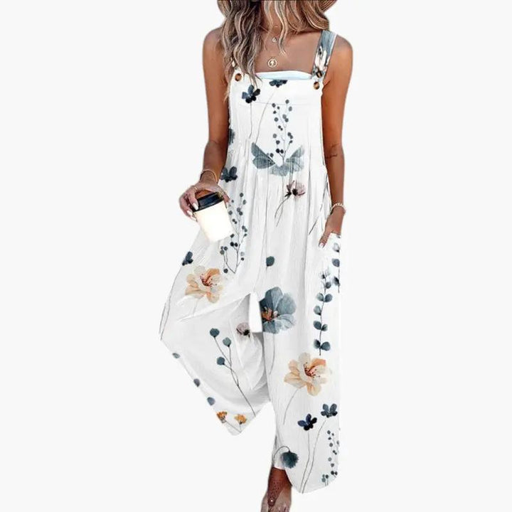 Women's Jumpsuit with Adjustable Straps and Wide Legs