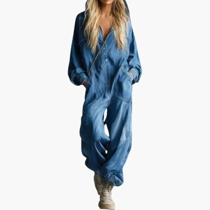 Women's Jumpsuit with Hood and Long Sleeves