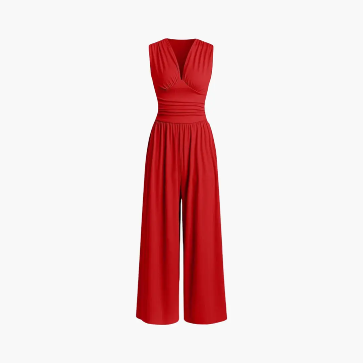 Women's Jumpsuit with Sleeveless Design and Wide Leg