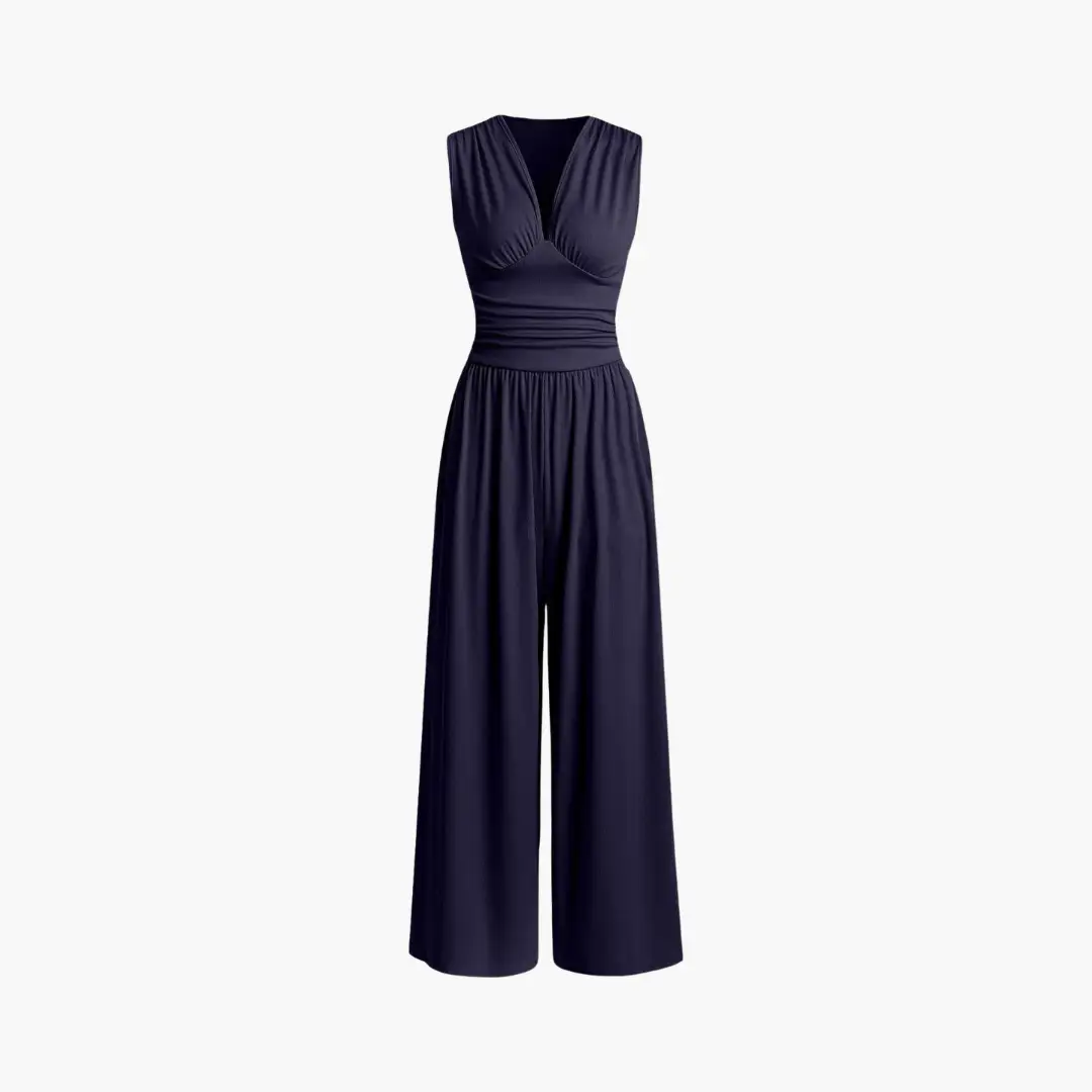 Women's Jumpsuit with Sleeveless Design and Wide Leg
