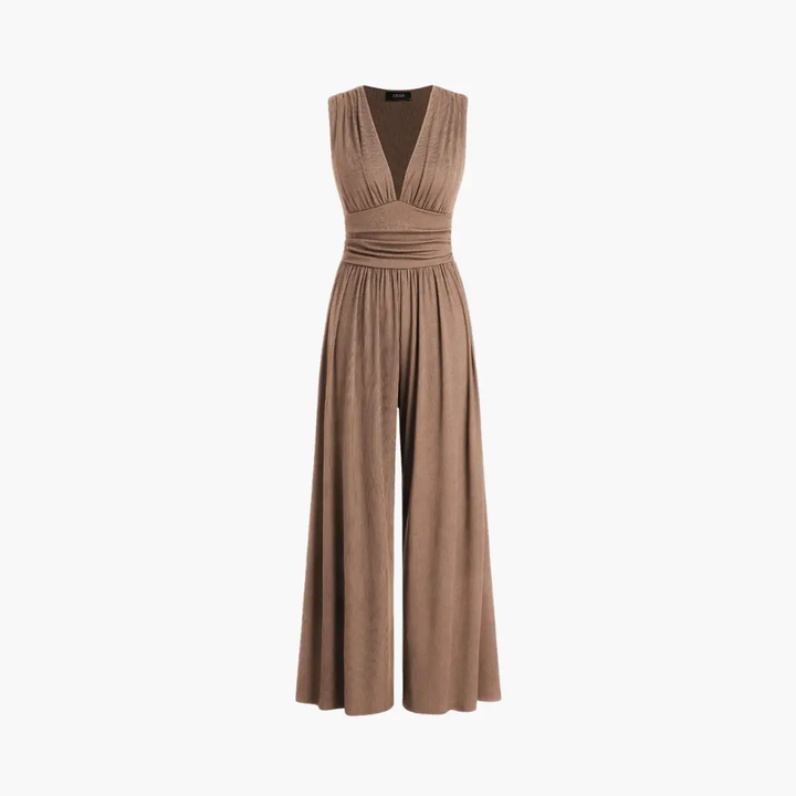Women's Jumpsuit with Sleeveless Design and Wide Leg