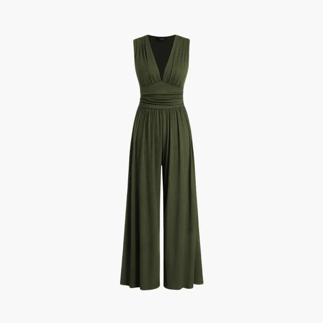Women's Jumpsuit with Sleeveless Design and Wide Leg
