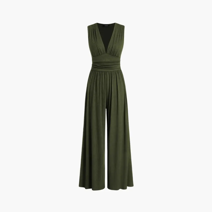 Women's Jumpsuit with Sleeveless Design and Wide Leg