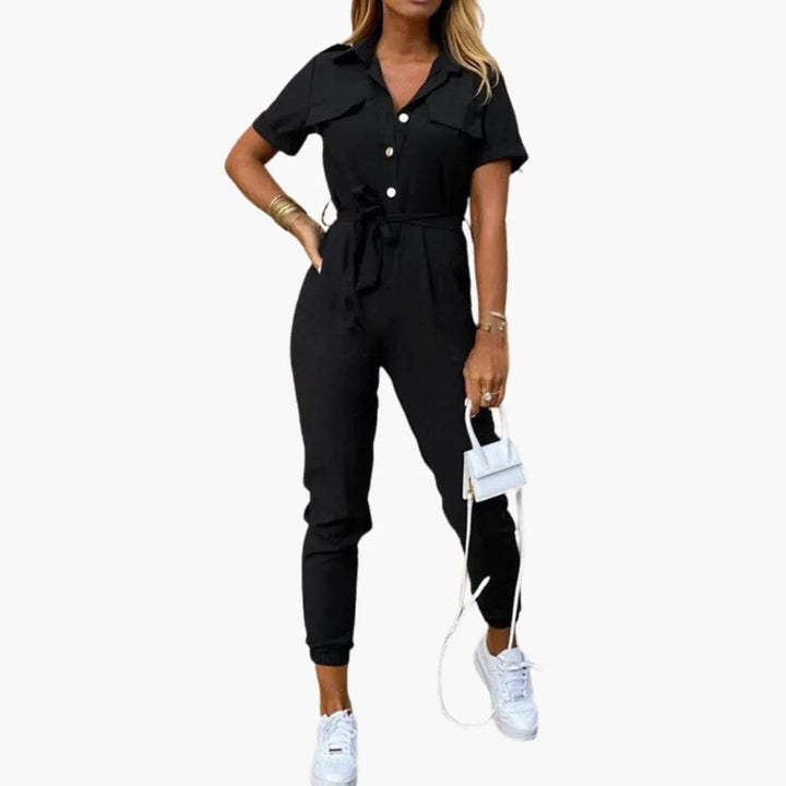 Women’s Jumpsuit with Straight Cut and Plain Exterior