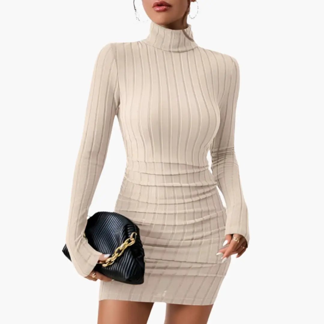 Women’s Knit Dress with a Defined Waist