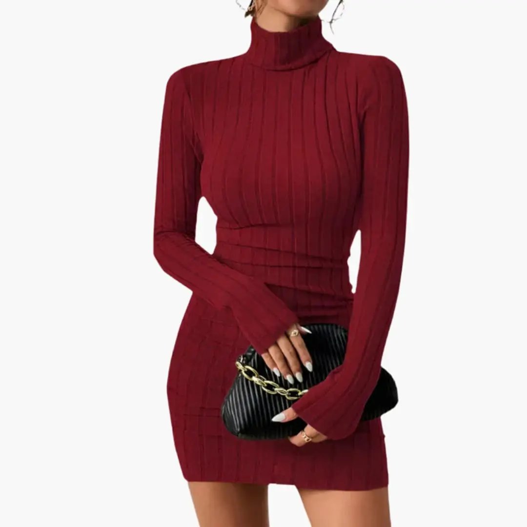 Women’s Knit Dress with a Defined Waist