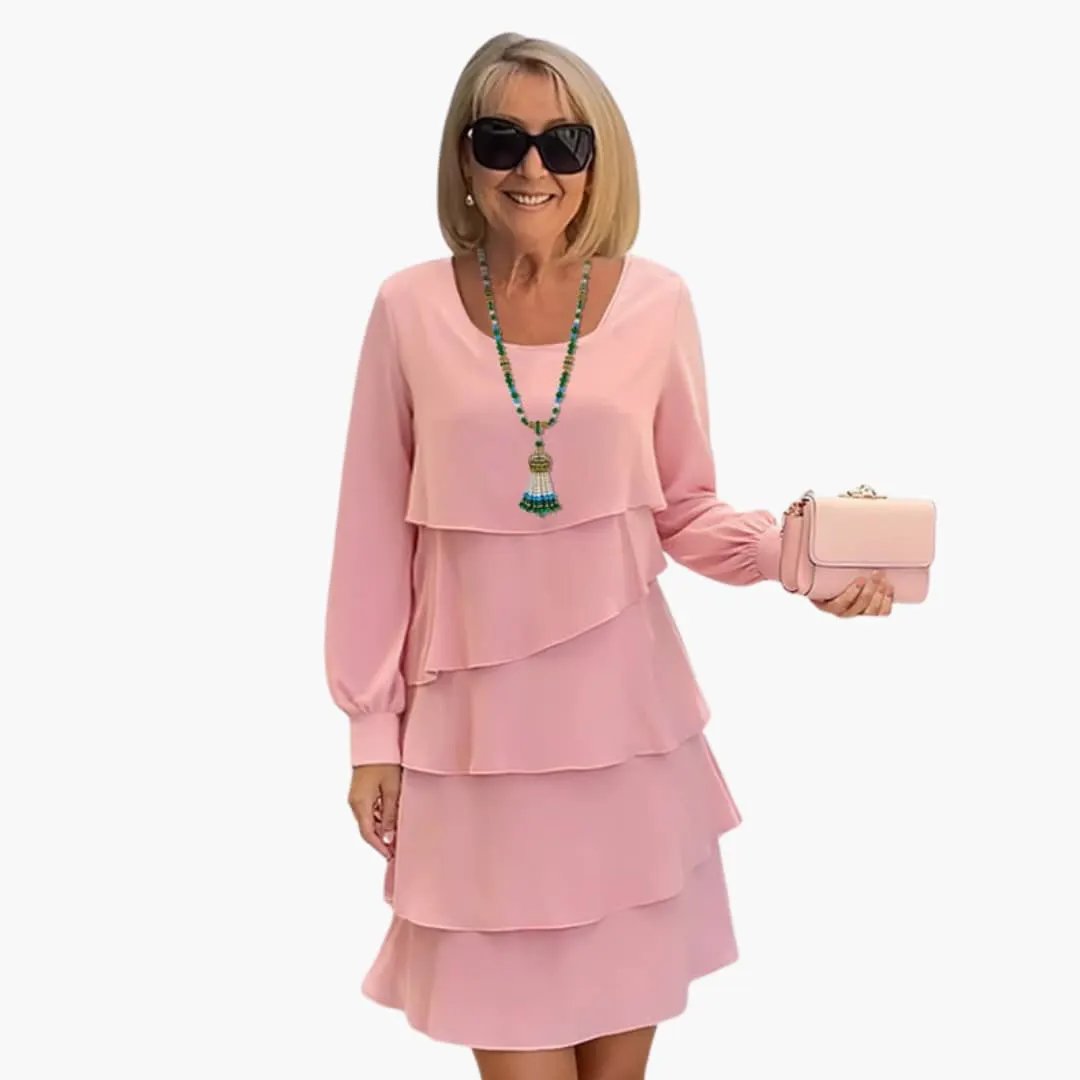 Women’s Long Sleeve Dress with Layered Skirt
