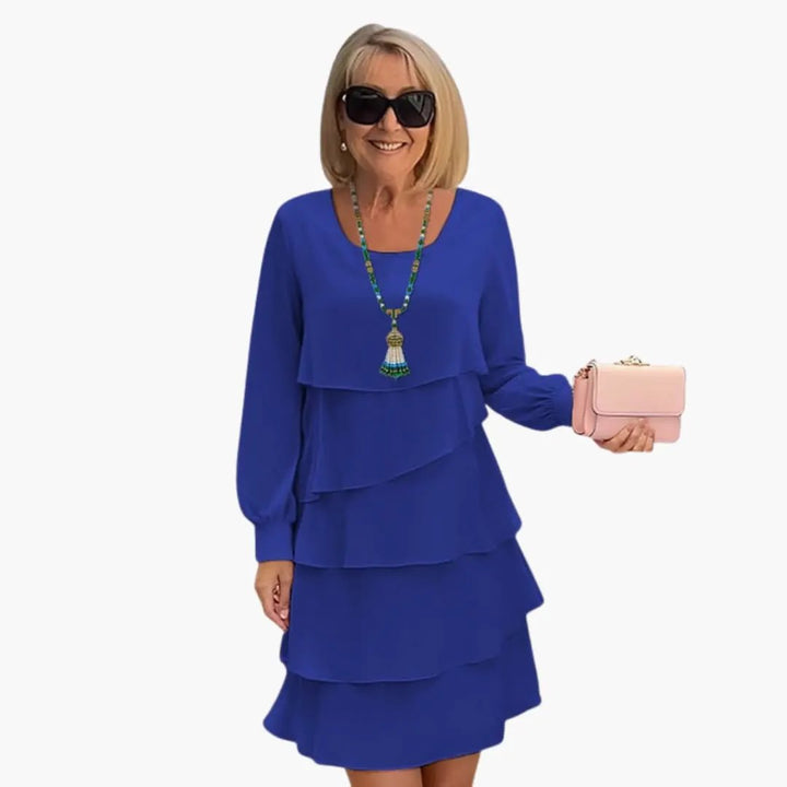 Women’s Long Sleeve Dress with Layered Skirt