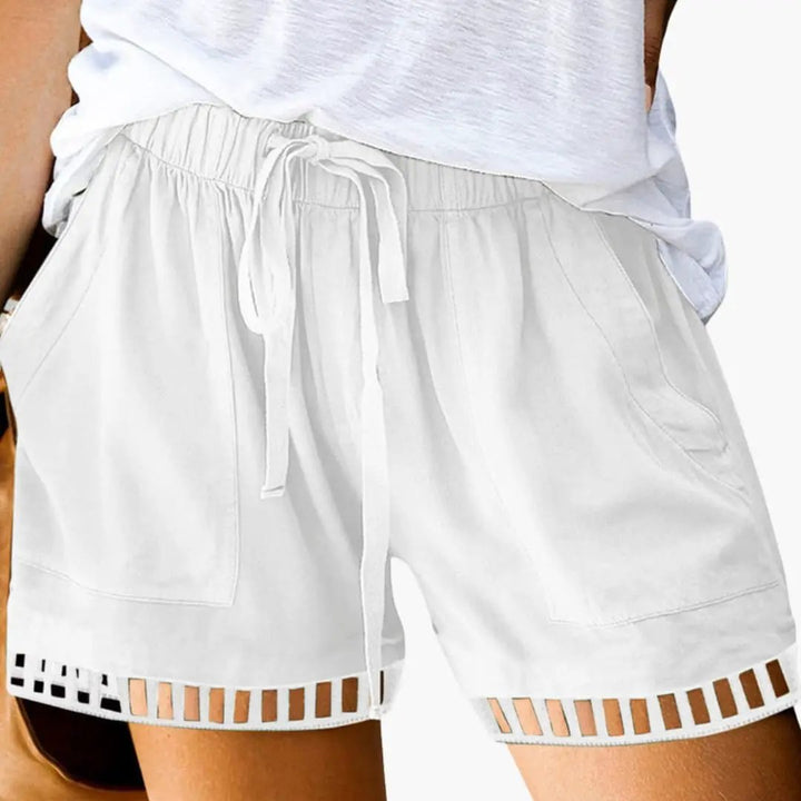 Women’s Loose Fit Drawstring Shorts with Hem Inserts
