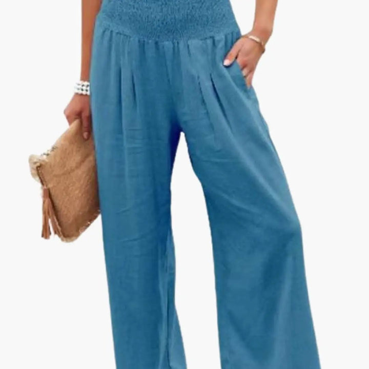 Women’s Loose Fit Pants with Elastic Waistband and Side Pockets