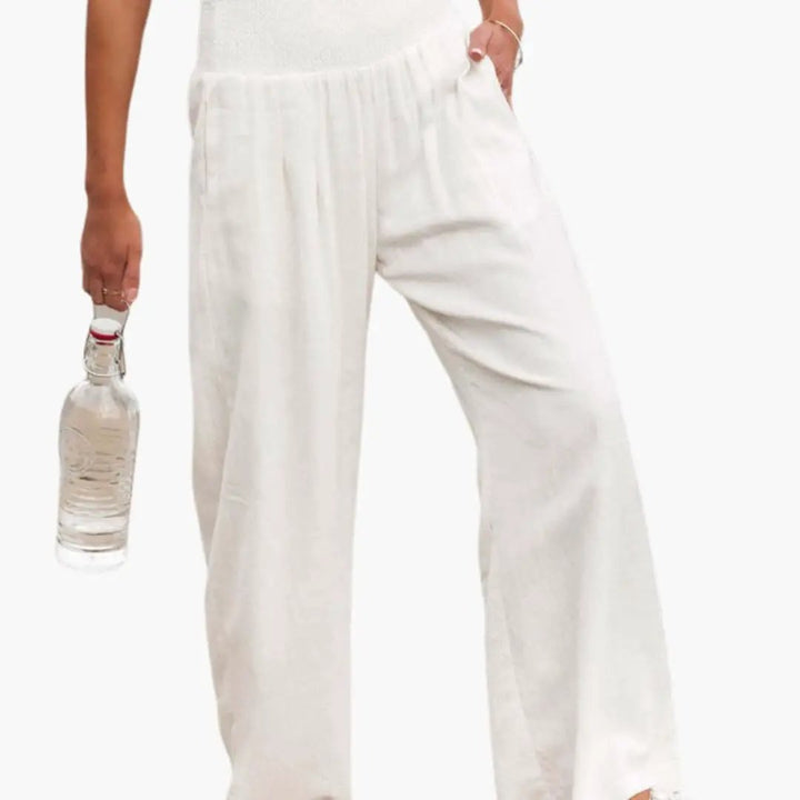 Women’s Loose Fit Pants with Elastic Waistband and Side Pockets