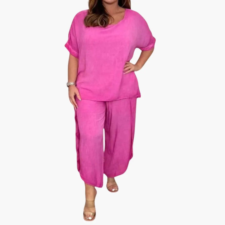 Women's Loose Top and Wide Leg Trousers Two-Piece Set