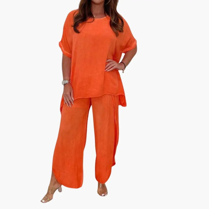 Women's Loose Top and Wide Leg Trousers Two-Piece Set