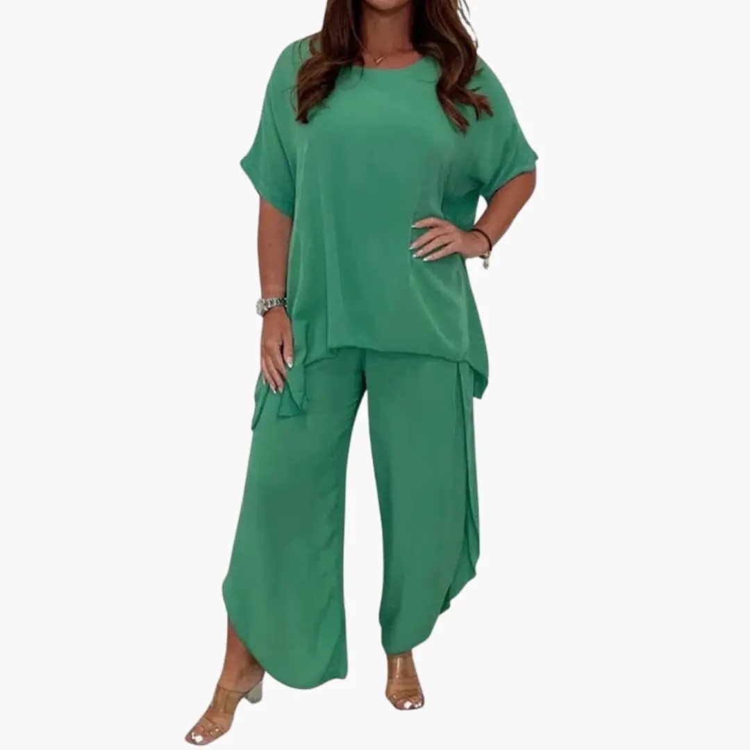 Women's Loose Top and Wide Leg Trousers Two-Piece Set