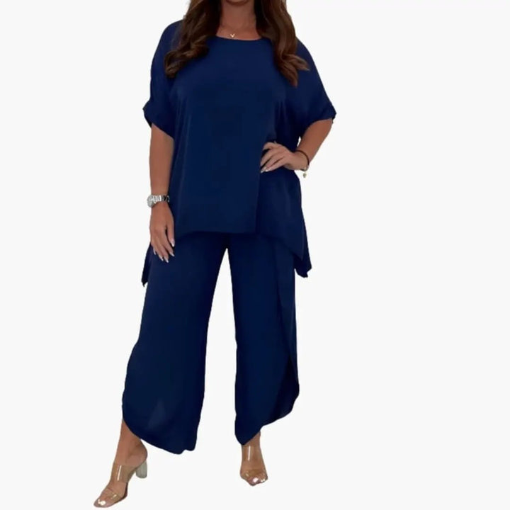 Women's Loose Top and Wide Leg Trousers Two-Piece Set