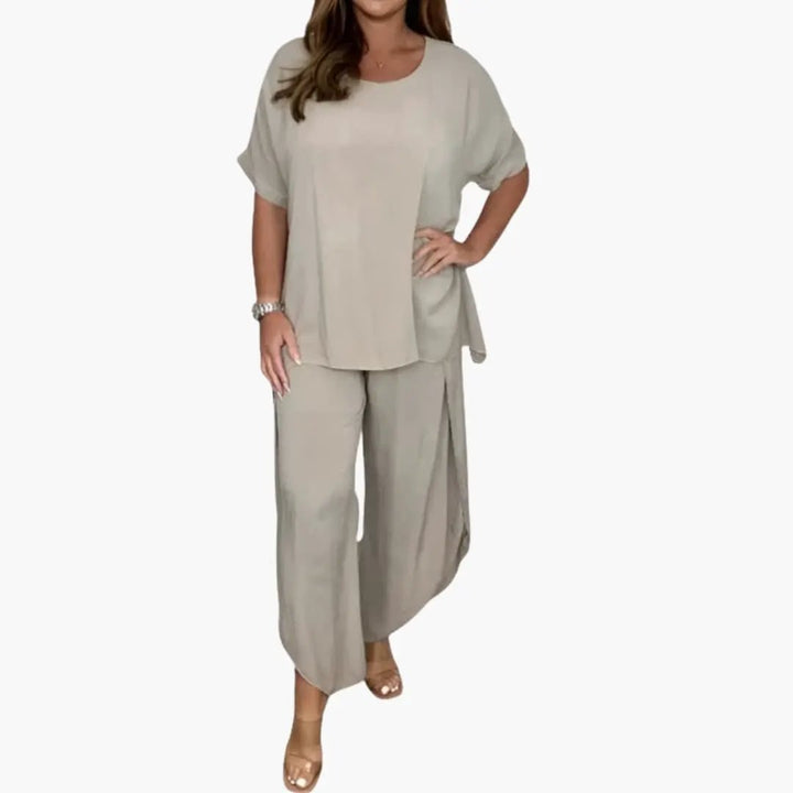 Women's Loose Top and Wide Leg Trousers Two-Piece Set