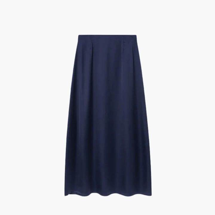 Women's Maxi Skirt with High Waist and Satin Surface