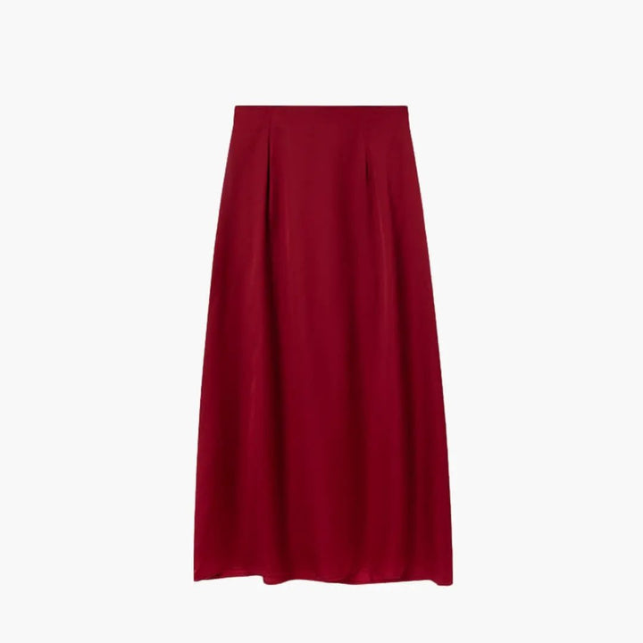 Women's Maxi Skirt with High Waist and Satin Surface
