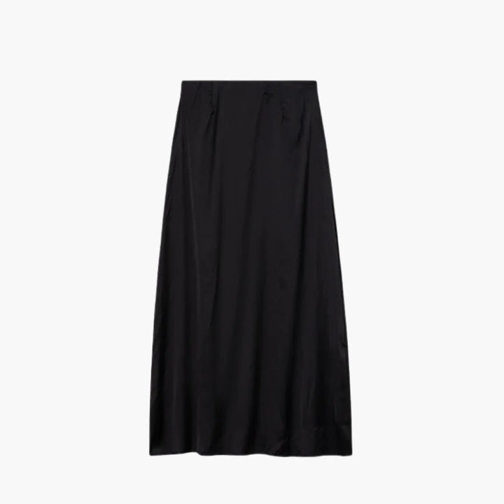 Women's Maxi Skirt with High Waist and Satin Surface