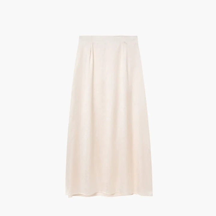 Women's Maxi Skirt with High Waist and Satin Surface
