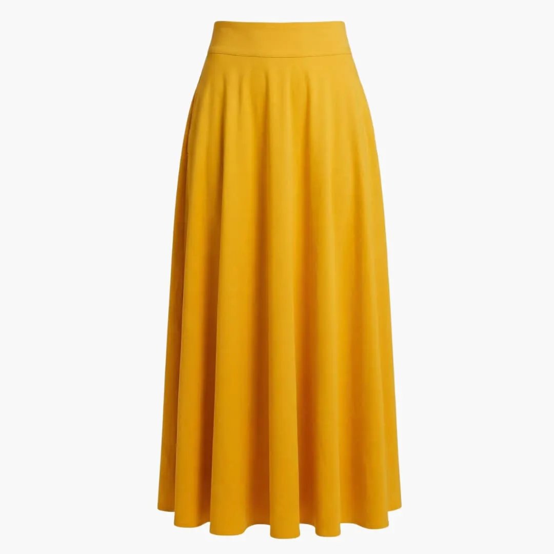 Women's Maxi Skirt with High Waist and Side Pockets