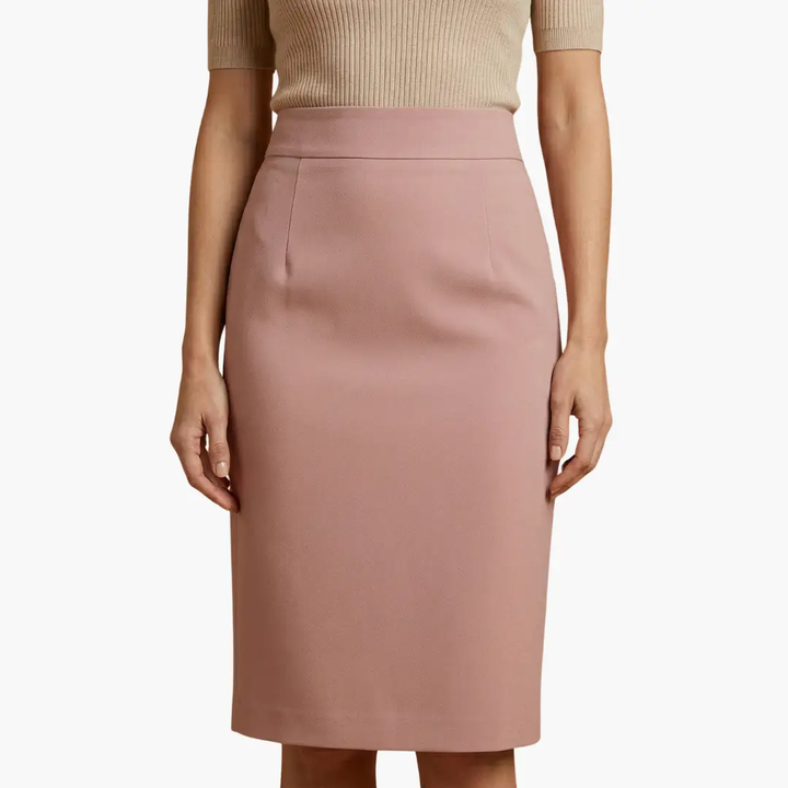 Women's Midi Skirt with Elastic Waistband and Flared Hem