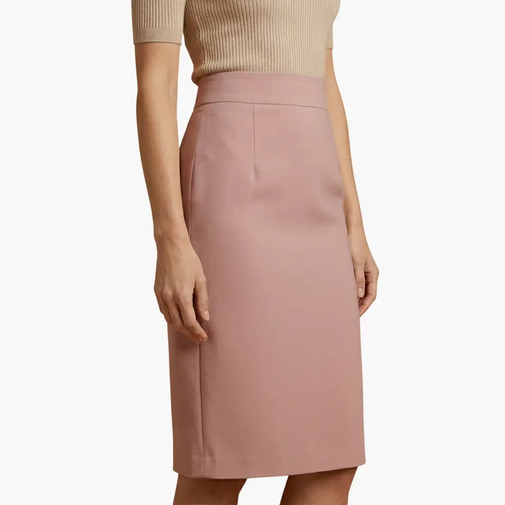 Women's Midi Skirt with Elastic Waistband and Flared Hem